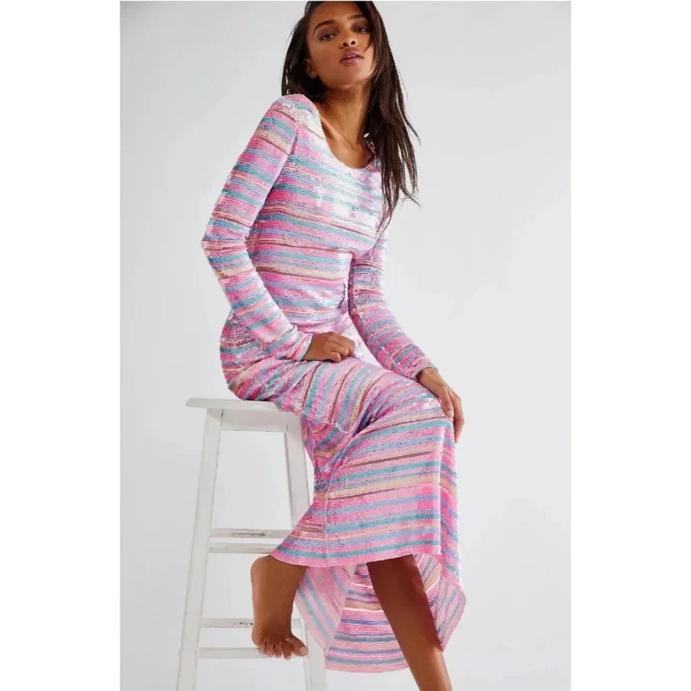{LoveShackFancy} NWT: Avalyn Maxi Dress in Pitaya Stripe - Size SMALL